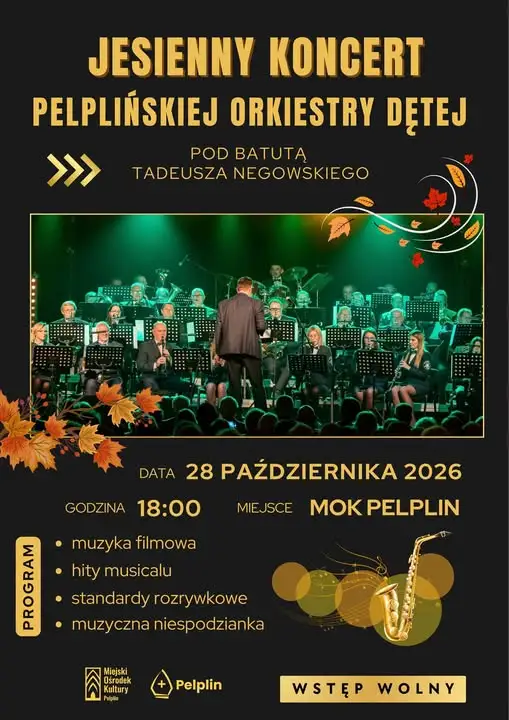 Jesienny koncert Pelplińskiej Orkiestry Dętej – 28 października w MOK Pelplin