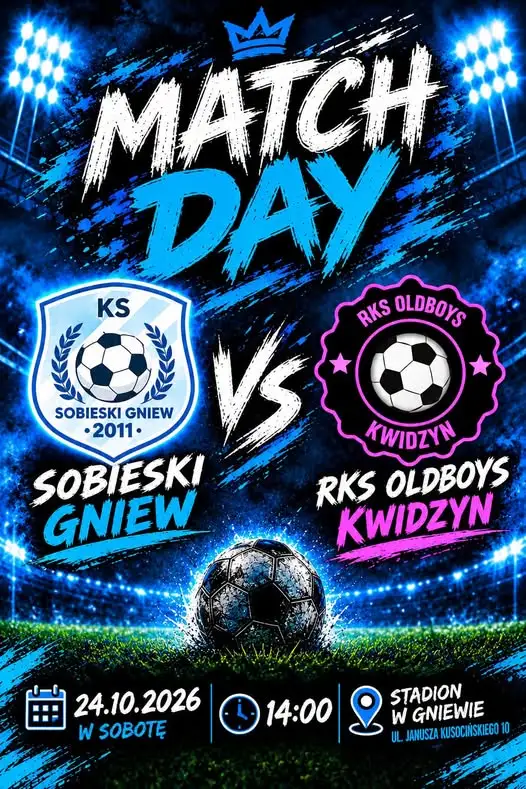 Mecz Sobieski Gniew kontra RKS Oldboys Kwidzyn już dziś na stadionie w Gniewie