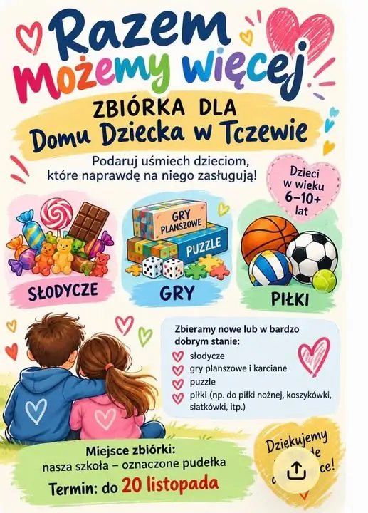 Szkoła Podstawowa nr 2 w Pelplinie organizuje zbiórkę dla Domu Dziecka w Tczewie