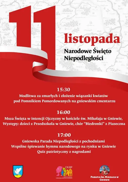 Gniew zaprasza na obchody Święta Niepodległości 11 listopada